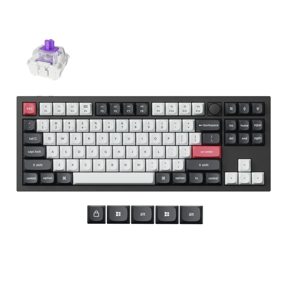Keychron Q3 HE QMK 80% Wireless Custom Mechanical Keyboard (Nebula Switch) – Carbon Black