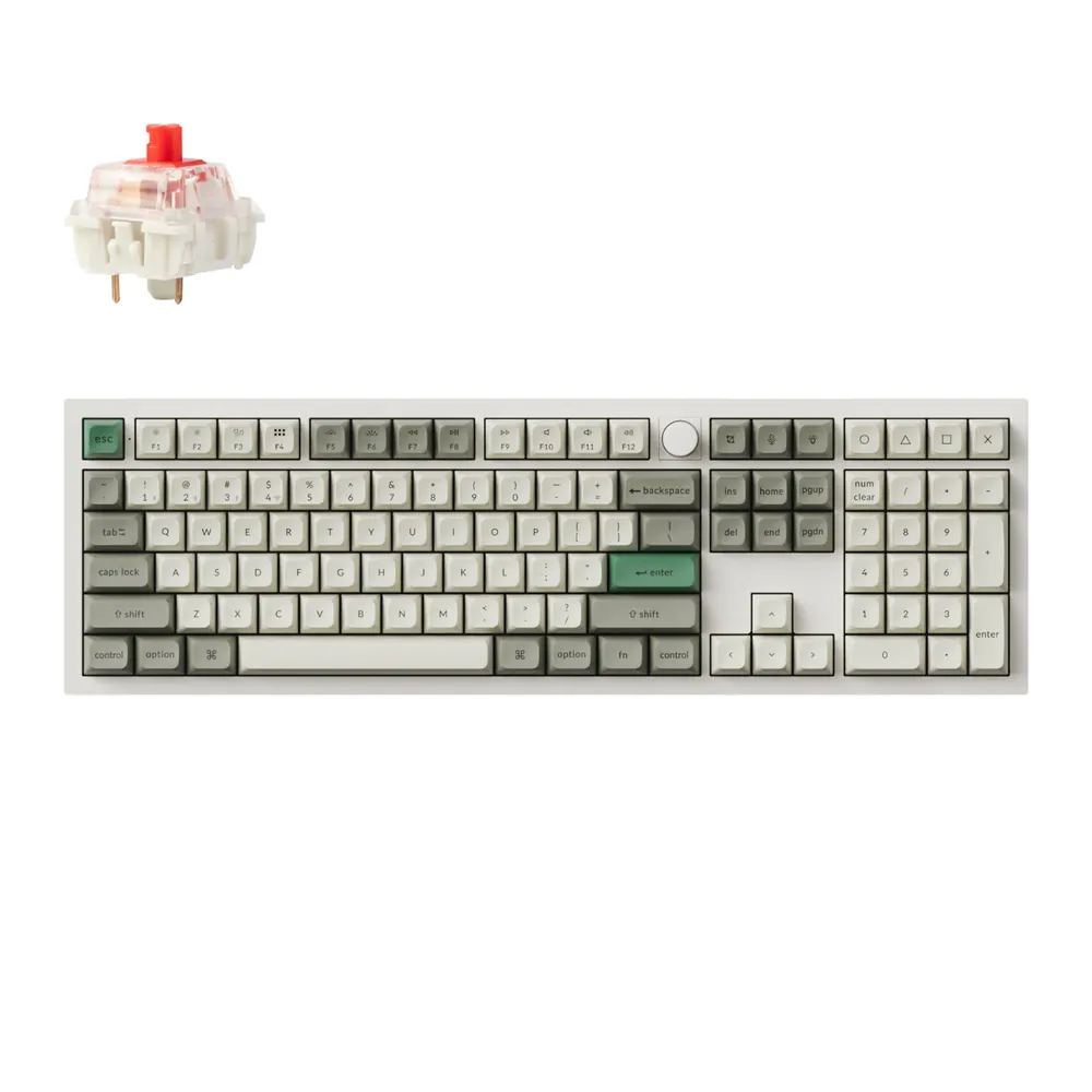 Keychron Q6 Max QMK/VIA Wireless Custom Mechanical Keyboard KSA Gateron Red Jupiter Switches – Shell White