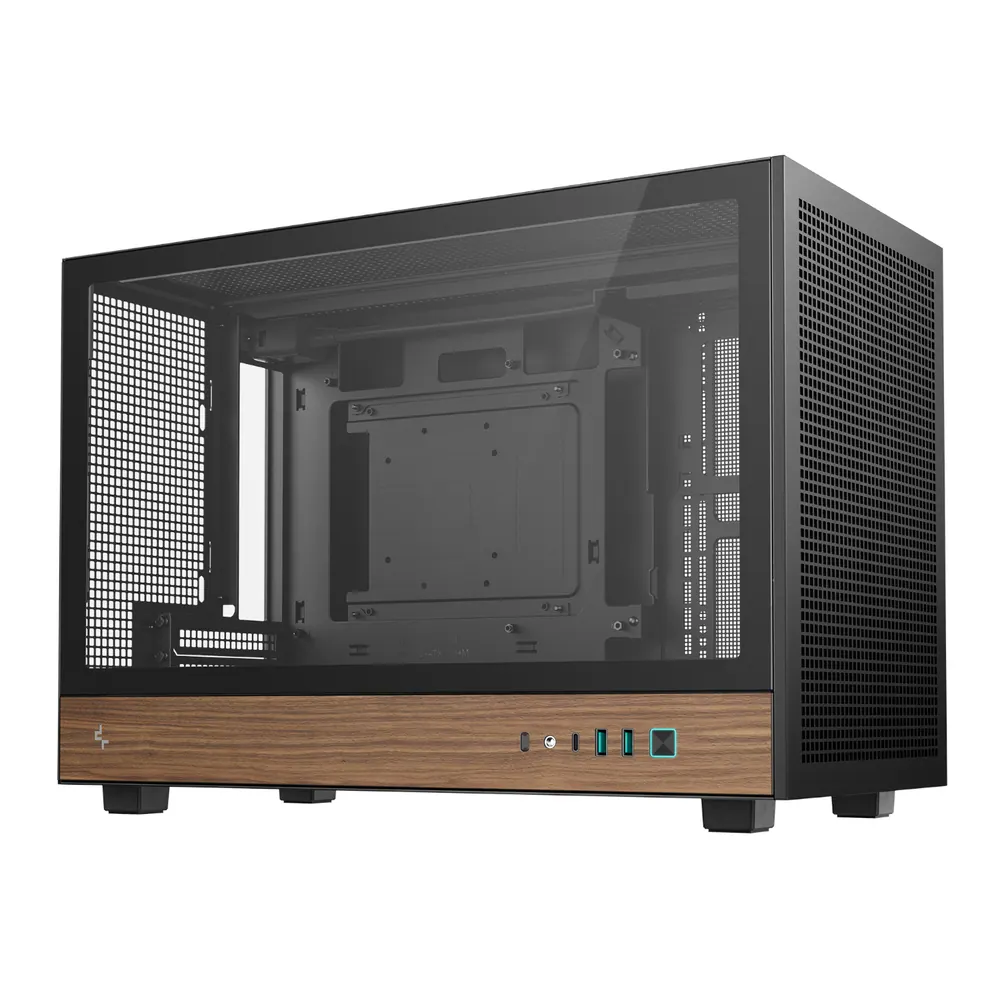DeepCool CH260 Wood mATX Gaming Chassis – Black