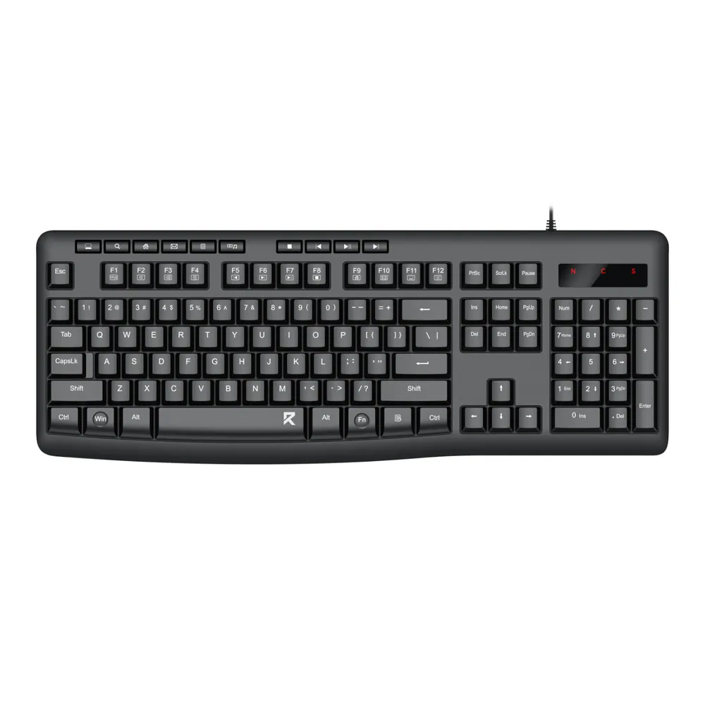 Redragon BK-7366 Full-size Ergonomic Wired Membrane Office Keyboard – Black