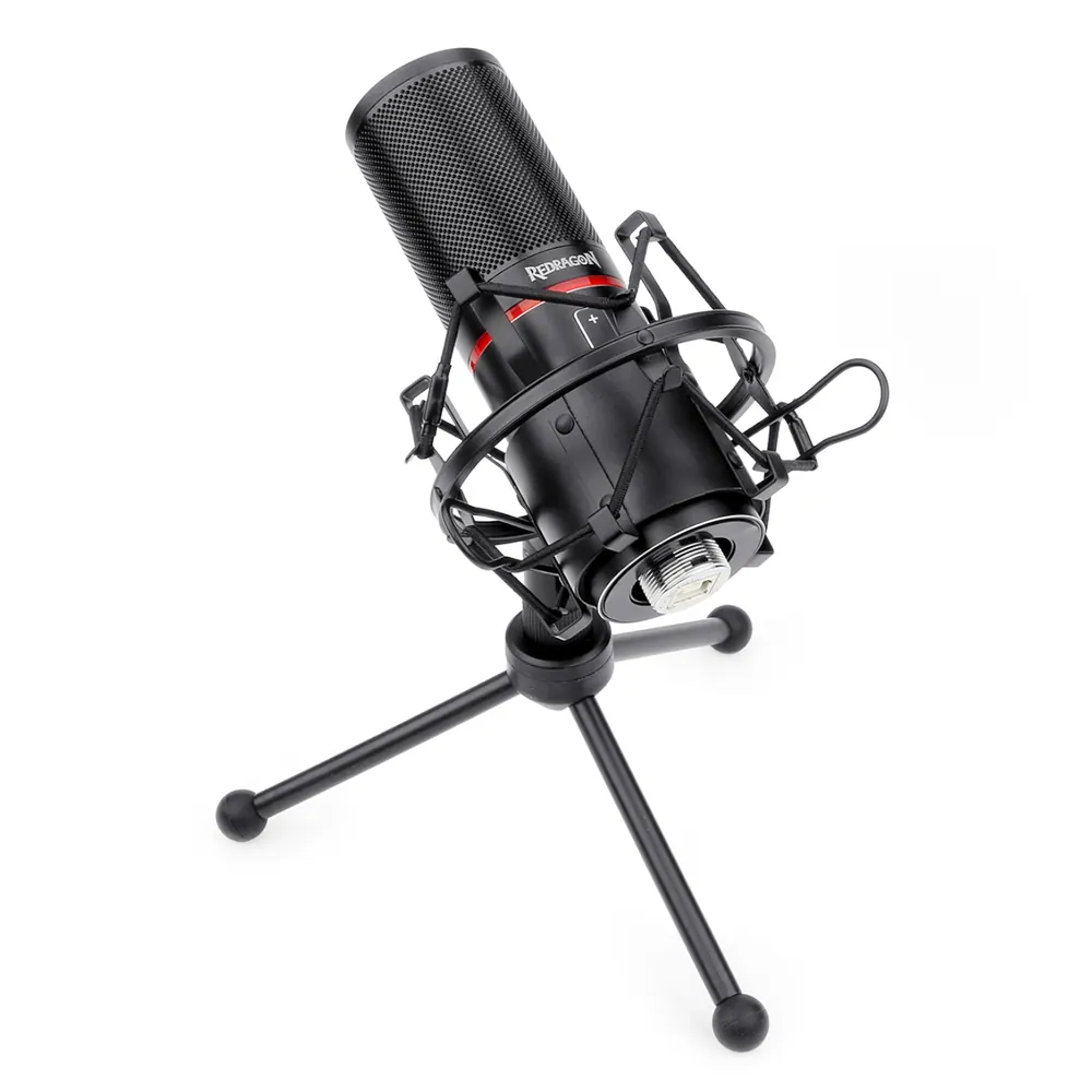 REDRAGON BLAZAR Cardioid USB Gaming Mic and Tripod – Black