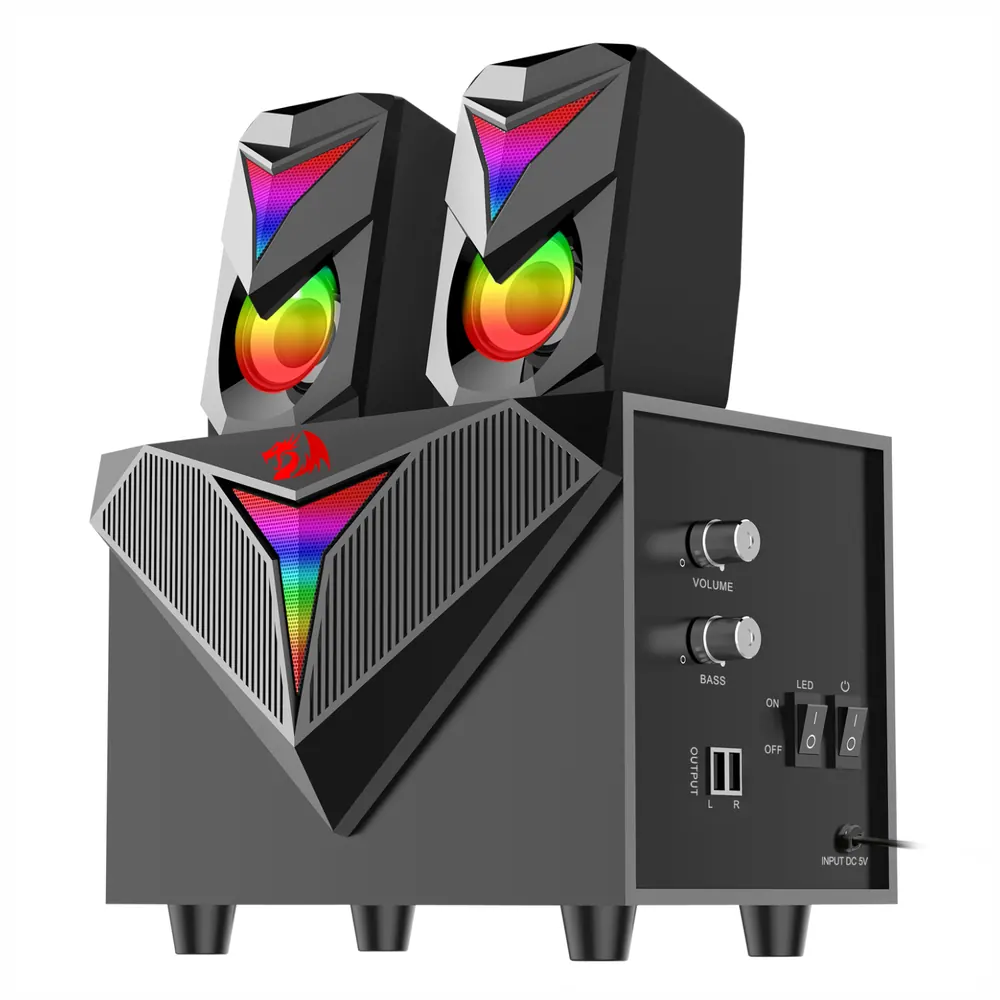 REDRAGON 2.1 Satellite Speaker TOCCATA RGB 11W Gaming Speaker – Black
