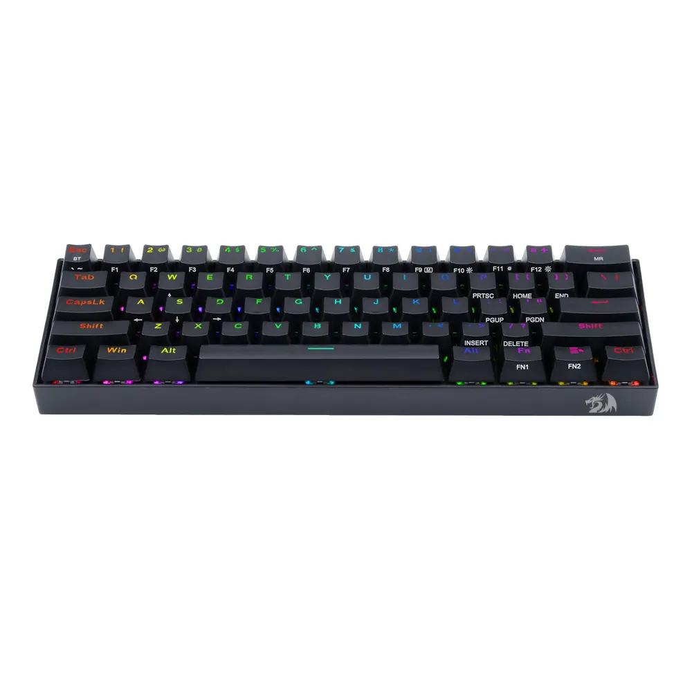 REDRAGON DRACONIC PRO Mechanical 61 Key|Bluetooth 5.0|RGB 9 Colour Modes|Rechargable Battery|Type-C Charging Cable Gaming Keyboard – Black