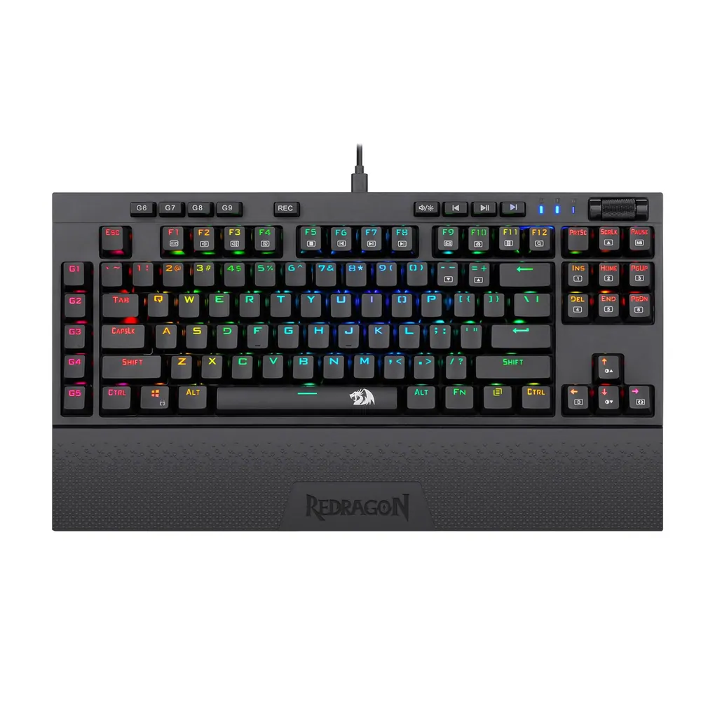 Redragon K588 RGB Pro BROADSWORD TKL Mechanical Wired Gaming Keyboard – Black