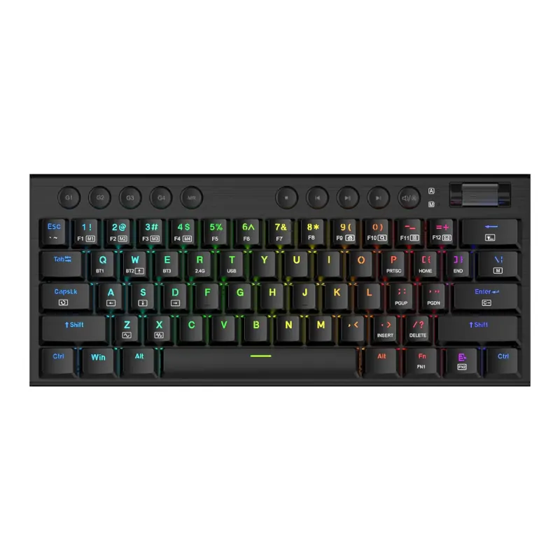 REDRAGON Horus Mini Pro 61Key Wireless Bluetooth Red Switch RGB Low Profile Gaming Mechanical Keyboard – Black