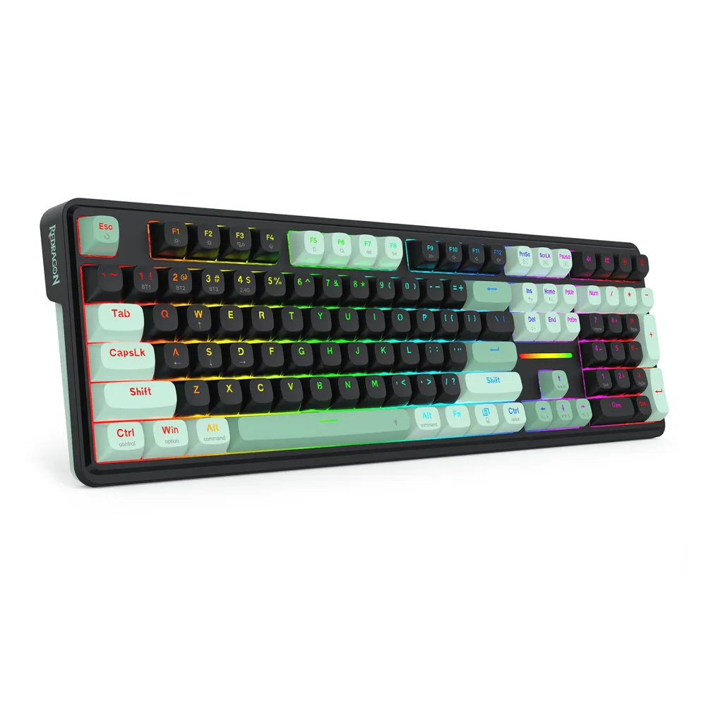Redragon K745 PRO ANTONIUM RGB Wireless Mechanical Gaming Keyboard – Black/Green