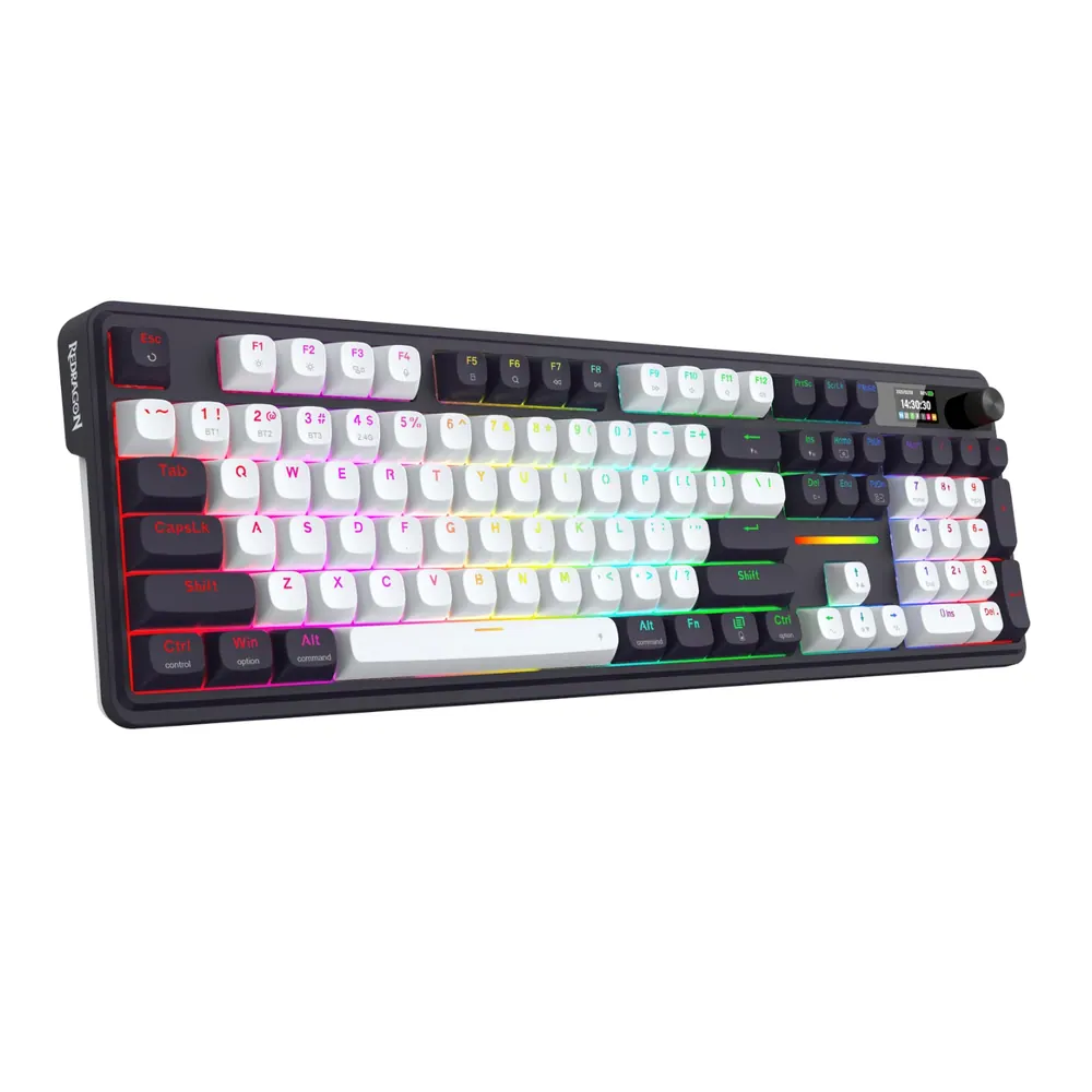 Redragon K762WB-RGB-PRO LCD Full-size Gasket Mechanical Keyboard – Black