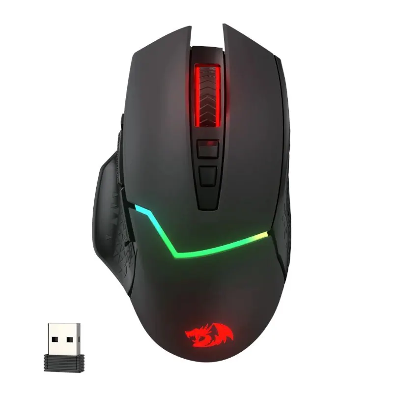 REDRAGON VAMPIRE ELITE Wireless 16000DPI|8 Button|Ergonomic Design|P3335 Optical Sensor|Type-C Cable|RGB Backlit Gaming Mouse - Black