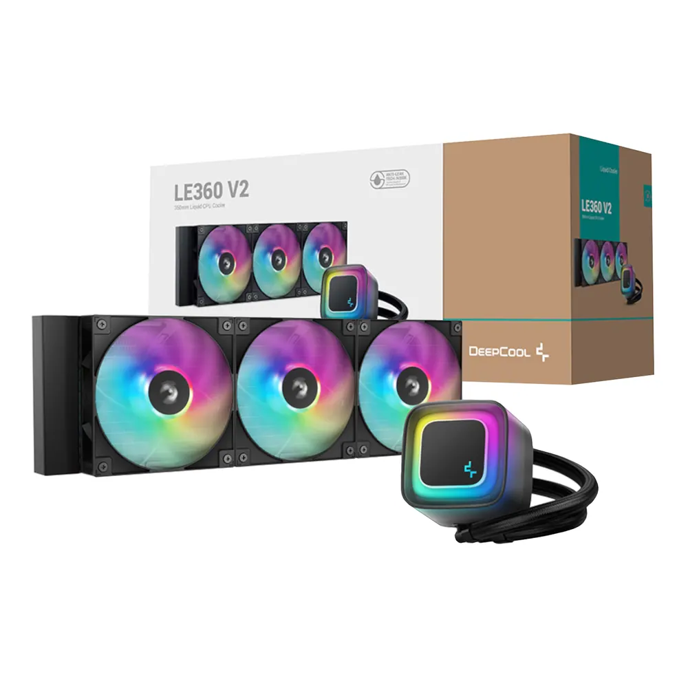 DeepCool LE360 V2 ARGB 360mm AIO Liquid Cooler – Black