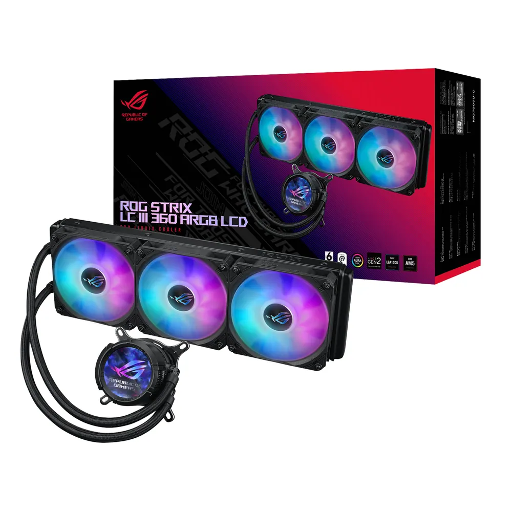 Asus ROG STRIX LC III 360 ARGB LCD All-in-one CPU Liquid Cooler – Black