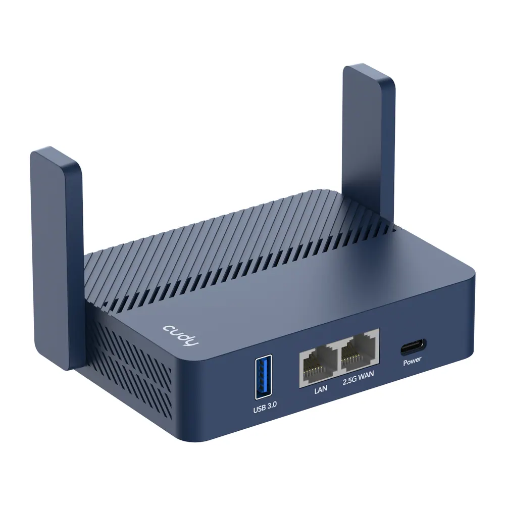 Cudy AX3000 2.5G Wi-Fi 6 Mini VPN Travel Router – Navy Blue