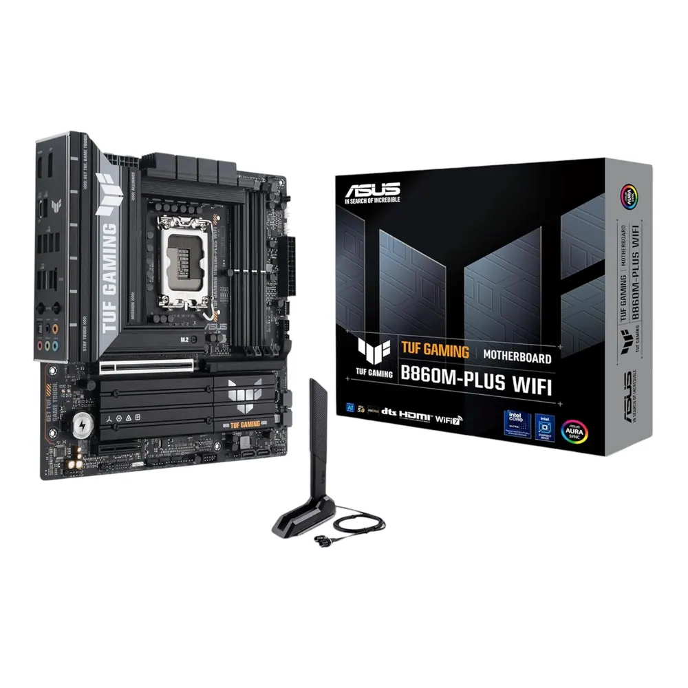 Asus TUF Gaming B860M-Plus Wi-Fi M-ATX Motherboard – Intel LGA1851, DDR5, PCIe 5.0. Wi-Fi 7