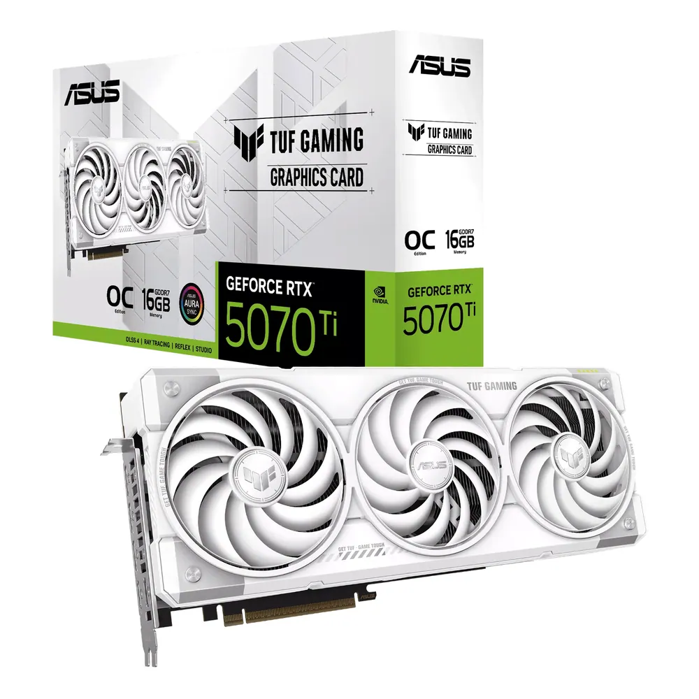 ASUS GeForce RTX 5070Ti TUF GAMING 16GB OC White Graphics Card
