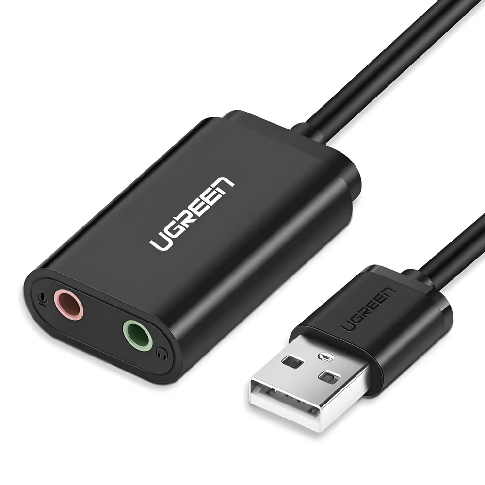 UGREEN USB to 3.5mm External Stereo Sound Adapter – Black