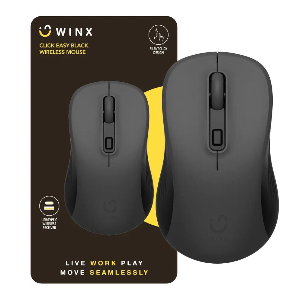 WINX CLICK Easy 1600DPI 2.4GHz Wireless Mouse – Black